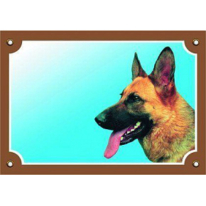 Kolorowa tabliczka Uwaga pies, Owczarek niemiecki profil