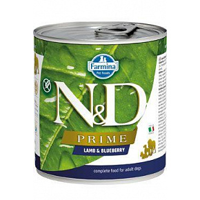 N&D DOG PRIME Adult Jagnięcina & Borówka 285g