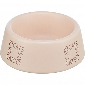Ceramiczna miska dla kotów z napisem CATS, 0,15 l/o 12 cm, różowa