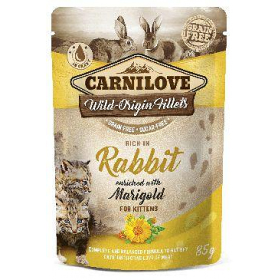 Carnilove Cat Pouch Kitten Królik & Nagietek 85g