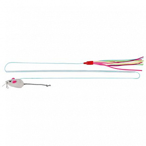 Wędka z pluszową zabawką i frędzlem na drugim końcu 40 cm Wędka z pluszową zabawką i frędzlem na drugim końcu 40 cm