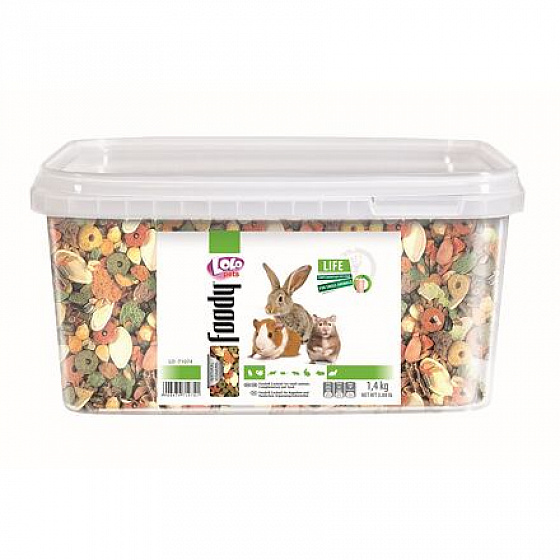LOLO Foody - egzotyczny mix kompl. karma dla gryzoni wiaderko 1,4 kg