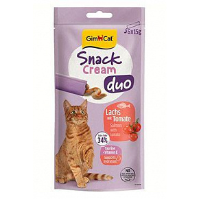 GimCat Snack Cream Duo łosoś&pomidor 6x15g