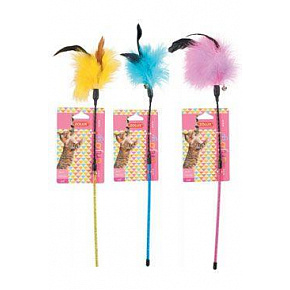 Zabawka wędka dla kota Feather Duster mix kolorów Zolux