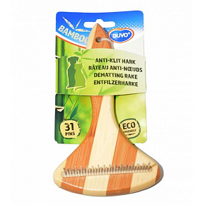 Grzebień DUVO+ grabie 31 zębów bambus 17 x 10 cm Grzebień DUVO+ grabie 31 zębów bambus 17 x 10 cm